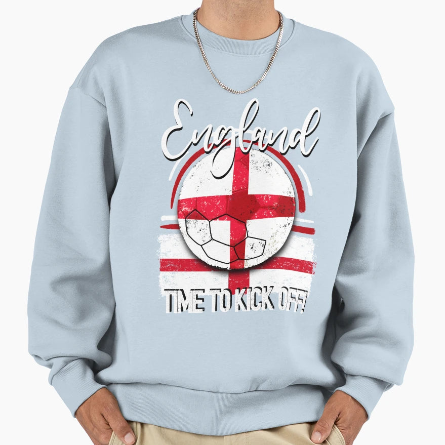 England Football Time To Kick Sweatshirt - Aesthetic Graphic for Adults - T-Shirt, Sweatshirt, Hoodie