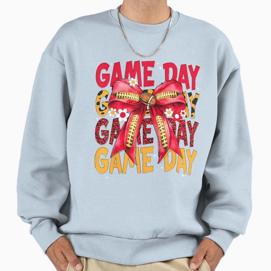 Game Day Football Coquette Bow Sweatshirt - Trendy Graphic Men Women - T-Shirt, Sweatshirt, Hoodie