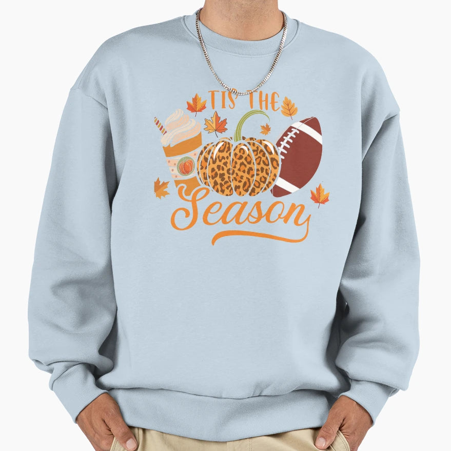 Autumn Fall American Football Halloween T-Shirt - Graphic Print for Adults - T-Shirt, Sweatshirt, Hoodie