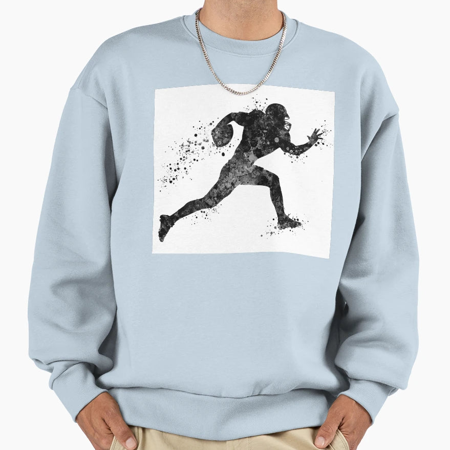 American Football Player Black And Sweatshirt - Fun Novelty Design Unisex - T-Shirt, Sweatshirt, Hoodie