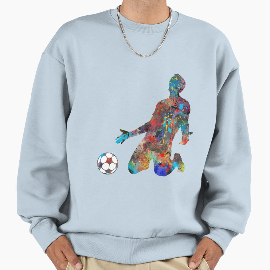 Football Player Sweatshirt - Aesthetic Graphic Men Women - T-Shirt, Sweatshirt, Hoodie