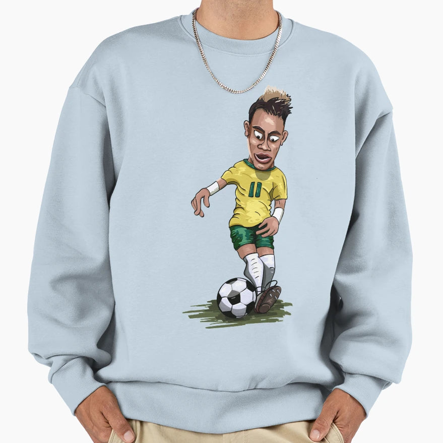 Mascot Cartoon Neymar Football Sweatshirt - Unique Graphic for Adults - T-Shirt, Sweatshirt, Hoodie