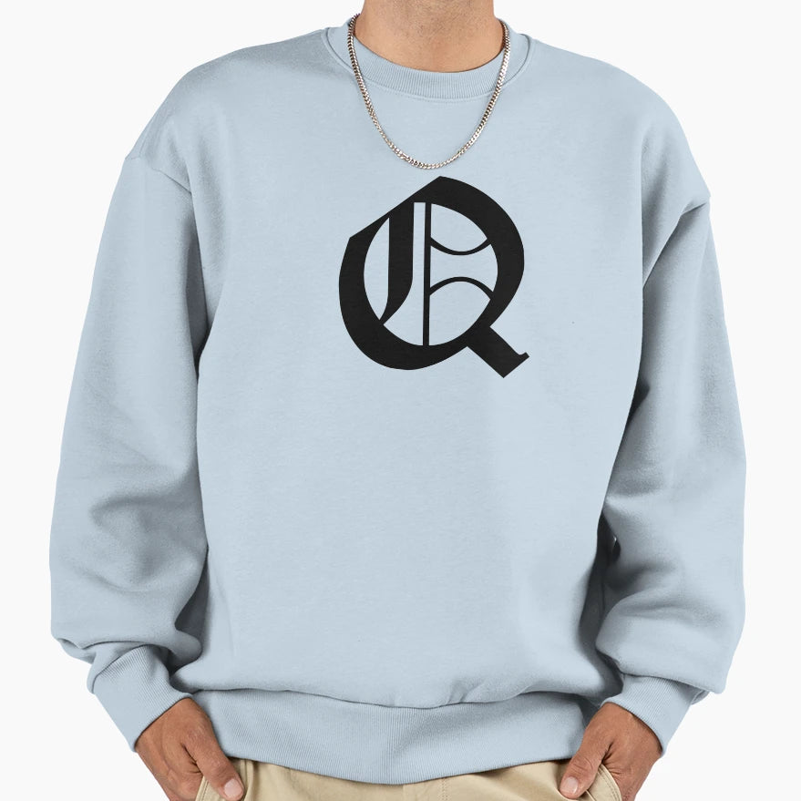 Q Old English Initial Black Letter Q Sweatshirt - Graphic Print Unisex - T-Shirt, Sweatshirt, Hoodie