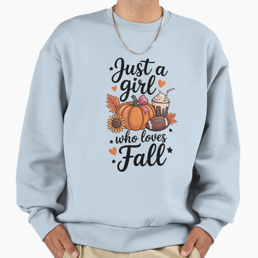 Just Who Loves Fall Pumpkin Football Sweatshirt - Trendy Graphic Men Women - T-Shirt, Sweatshirt, Hoodie