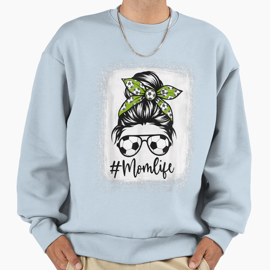 Womens Mom Life Soccer Mom Bleached T-Shirt - Aesthetic Graphic Unisex - T-Shirt, Sweatshirt, Hoodie