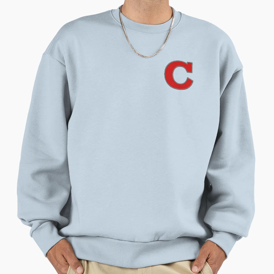 C Initial Letter Patch Sweatshirt - Aesthetic Graphic for Adults - T-Shirt, Sweatshirt, Hoodie