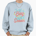 Just Who Loves Soccer Gift Sweatshirt - Graphic Print for Adults - T-Shirt, Sweatshirt, Hoodie