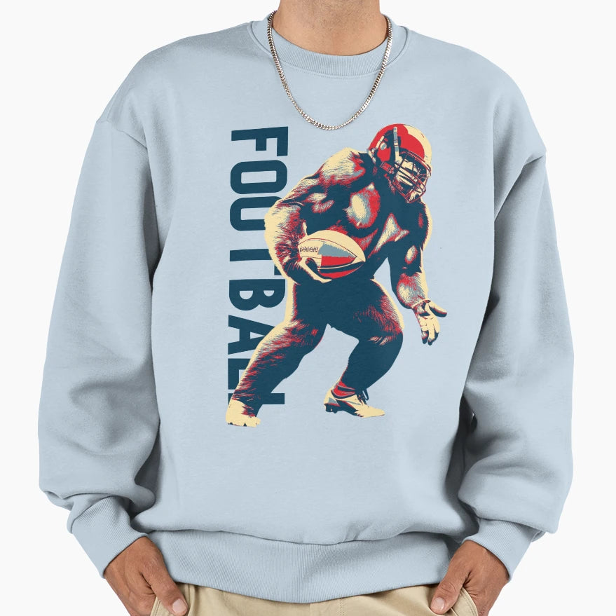 Bigfoot Football Player Believe Sweatshirt - Fun Novelty Design for Adults - T-Shirt, Sweatshirt, Hoodie