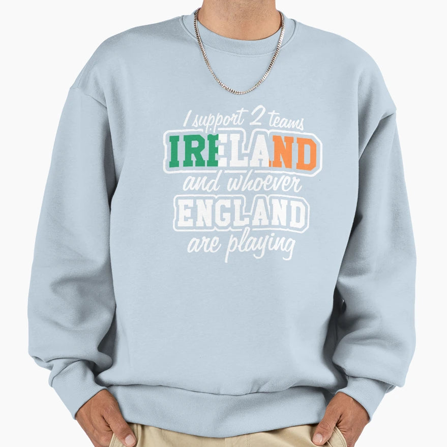 Copy Rugby Gift I Support 2 Teams Sweatshirt - Graphic Print for Adults - T-Shirt, Sweatshirt, Hoodie