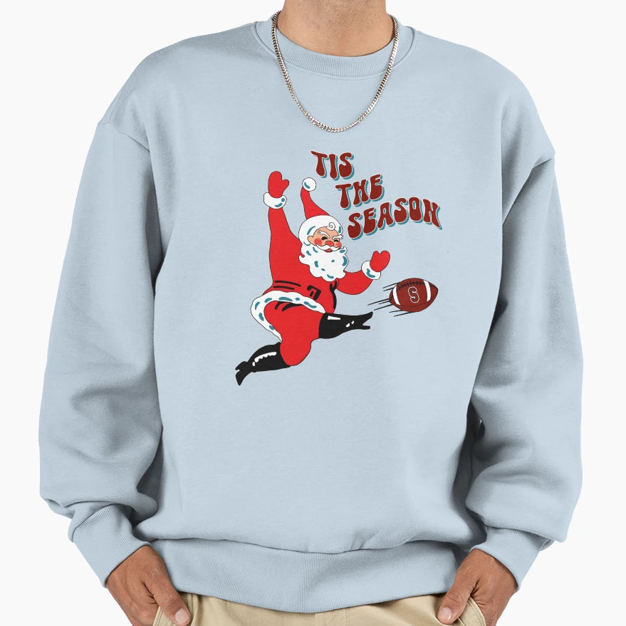 Football Santa Football Lovers Sweatshirt - Minimalist Print for Adults - T-Shirt, Sweatshirt, Hoodie