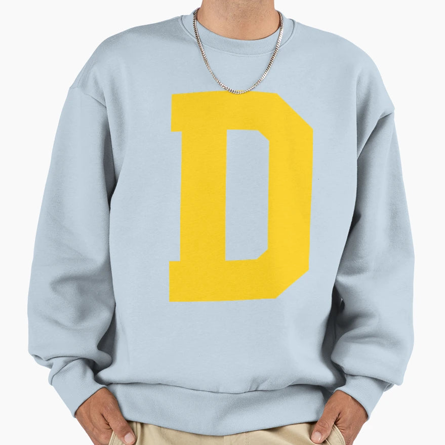 Alphabet Yellow D Sports Letter Sweatshirt - Fun Novelty Design for Adults - T-Shirt, Sweatshirt, Hoodie