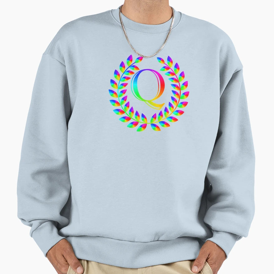 Monogram Letter Q Sweatshirt - Minimalist Print Men Women - T-Shirt, Sweatshirt, Hoodie
