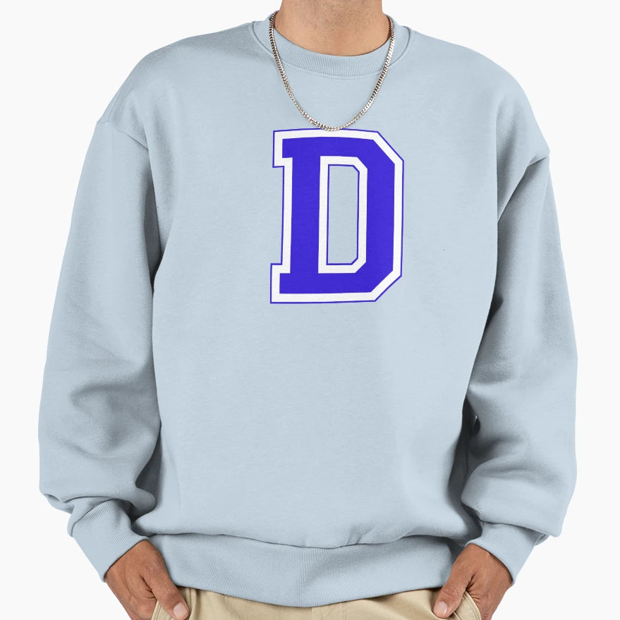 Varsity Letter D Sweatshirt - Aesthetic Graphic for Adults - T-Shirt, Sweatshirt, Hoodie