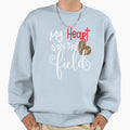 Mom Football Support Heart Field Sweatshirt - Fun Novelty Design Men Women - T-Shirt, Sweatshirt, Hoodie