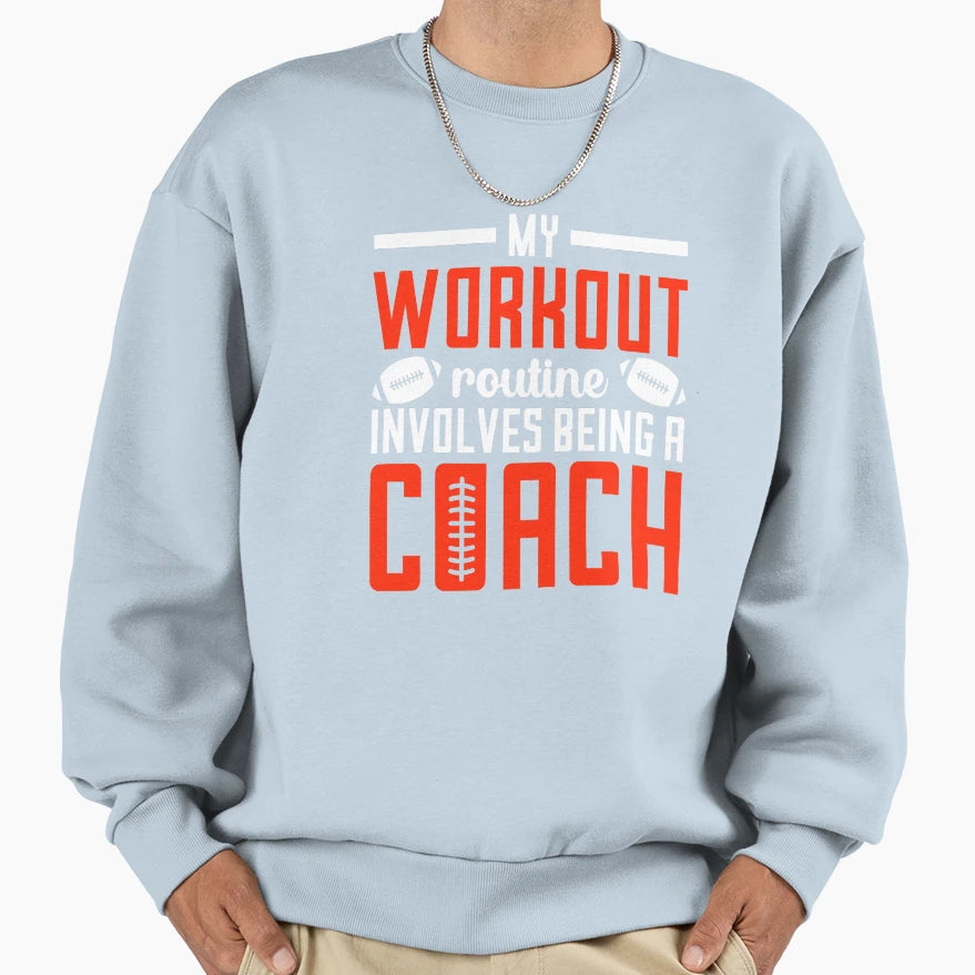 Football Workout Routine Sports Sweatshirt - Graphic Print for Adults - T-Shirt, Sweatshirt, Hoodie