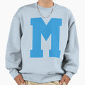 Alphabet Blue M Sports Letter M Sweatshirt - Aesthetic Graphic Men Women - T-Shirt, Sweatshirt, Hoodie