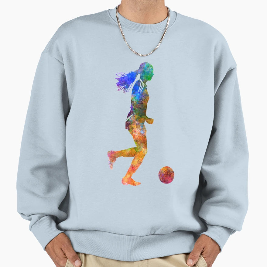 Playing Soccer Football Player Sweatshirt - Trendy Graphic Men Women - T-Shirt, Sweatshirt, Hoodie