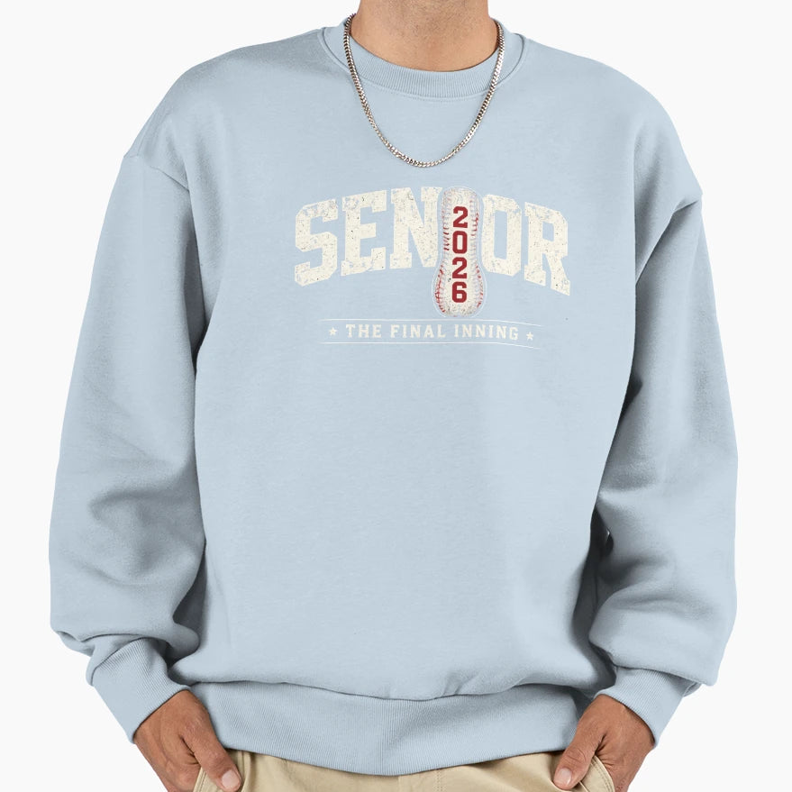 Senior 2026 Final Inning Baseball T-Shirt - Unique Graphic Men Women - T-Shirt, Sweatshirt, Hoodie