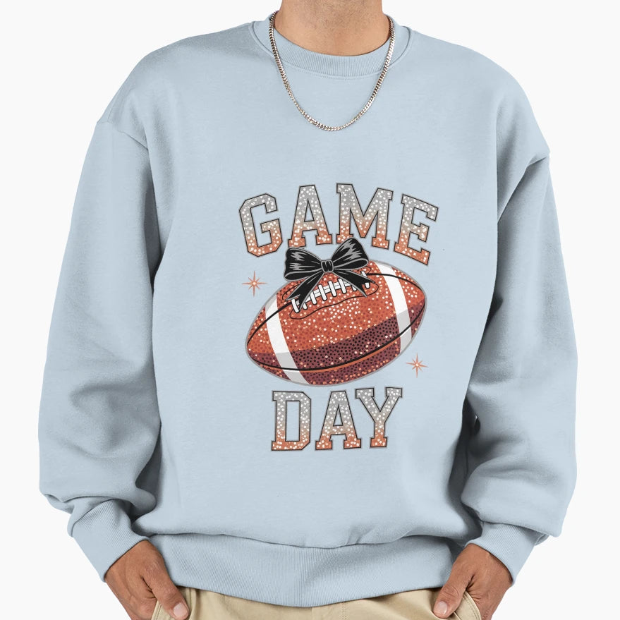 Coquette Bow Game Day Football Mama Sweatshirt - Custom Art Print Unisex - T-Shirt, Sweatshirt, Hoodie
