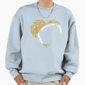 Football Heart Cutout Gold White Sweatshirt - Graphic Print for Adults - T-Shirt, Sweatshirt, Hoodie