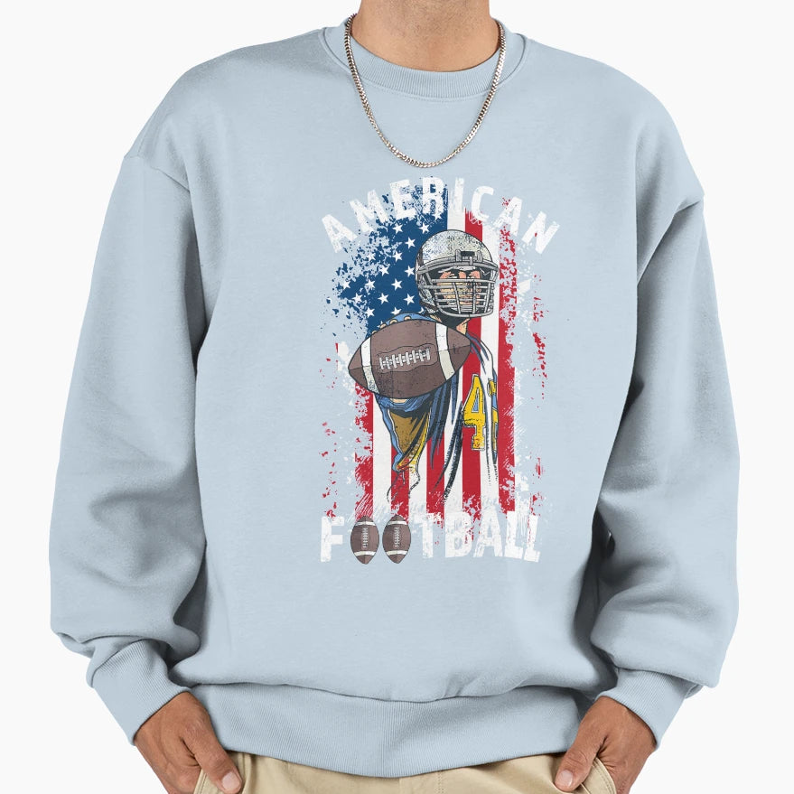 American Football Lovers Us Flag Sweatshirt - Custom Art Print for Adults - T-Shirt, Sweatshirt, Hoodie