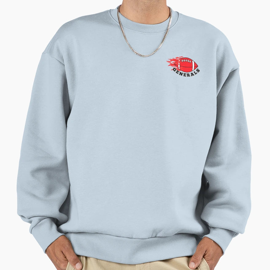 Red Fire Football Sweatshirt - Fun Novelty Design for Adults - T-Shirt, Sweatshirt, Hoodie