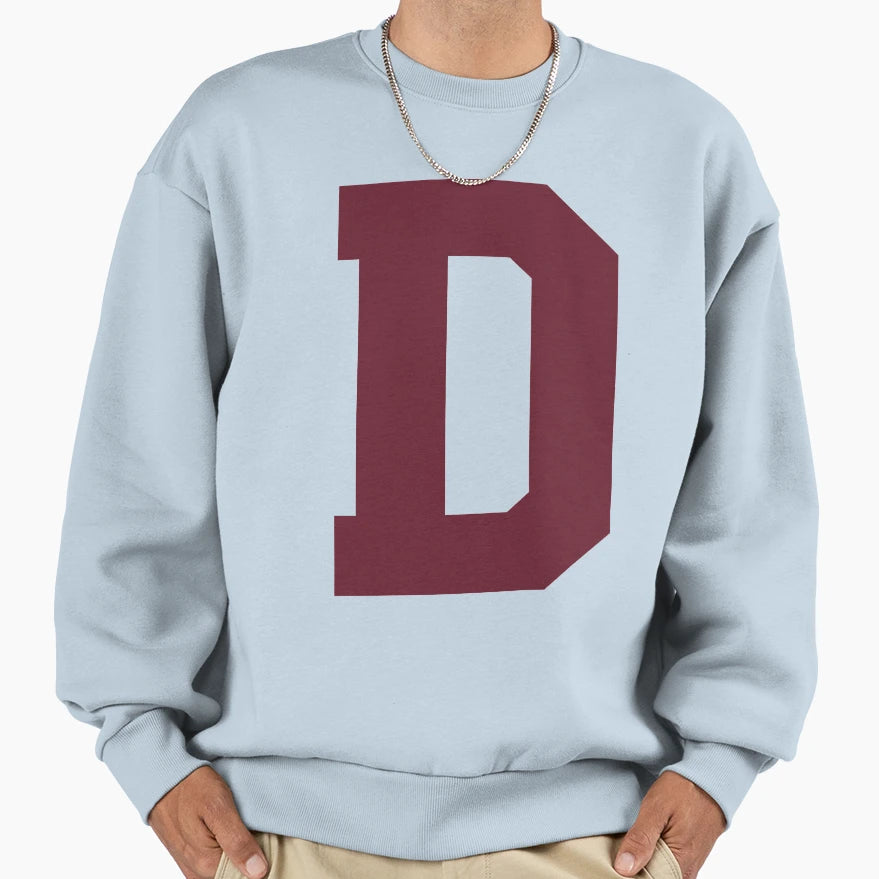 Alphabet Maroon D Sports Letter D Sweatshirt - Casual Everyday Wear Unisex - T-Shirt, Sweatshirt, Hoodie