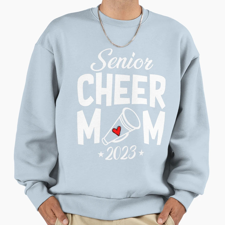Senior Cheer Mom 23 Cheerleader Sweatshirt - Aesthetic Graphic for Adults - T-Shirt, Sweatshirt, Hoodie