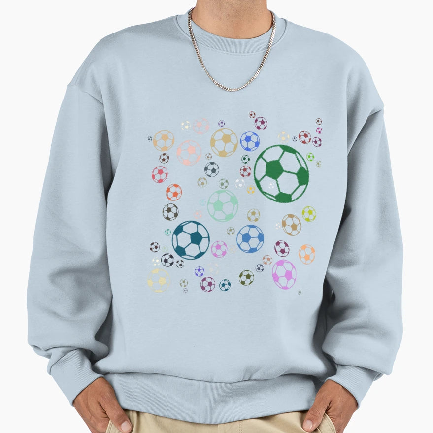 Abstract Multi Color Football Soccer Sweatshirt - Graphic Print for Adults - T-Shirt, Sweatshirt, Hoodie