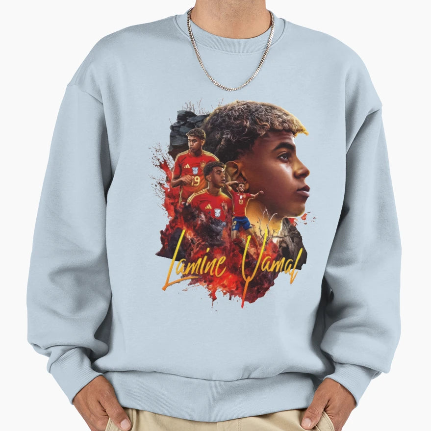 Soccer Player Lamine Yamal Sweatshirt - Graphic Print for Adults - T-Shirt, Sweatshirt, Hoodie