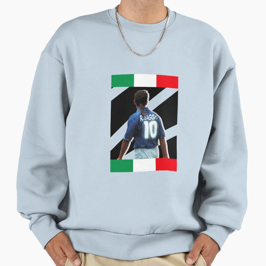 Roberto Baggio Sweatshirt - Custom Art Print Men Women - T-Shirt, Sweatshirt, Hoodie