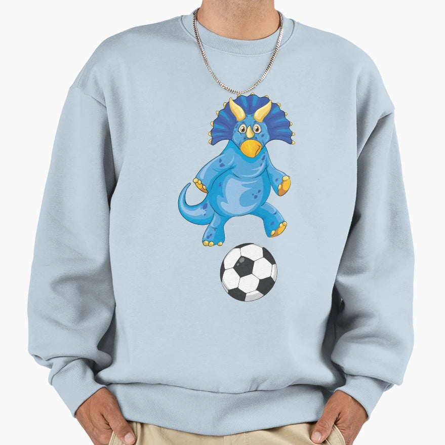 Dinosaur Playing Soccer Funny Good Sweatshirt - Unique Graphic Men Women - T-Shirt, Sweatshirt, Hoodie