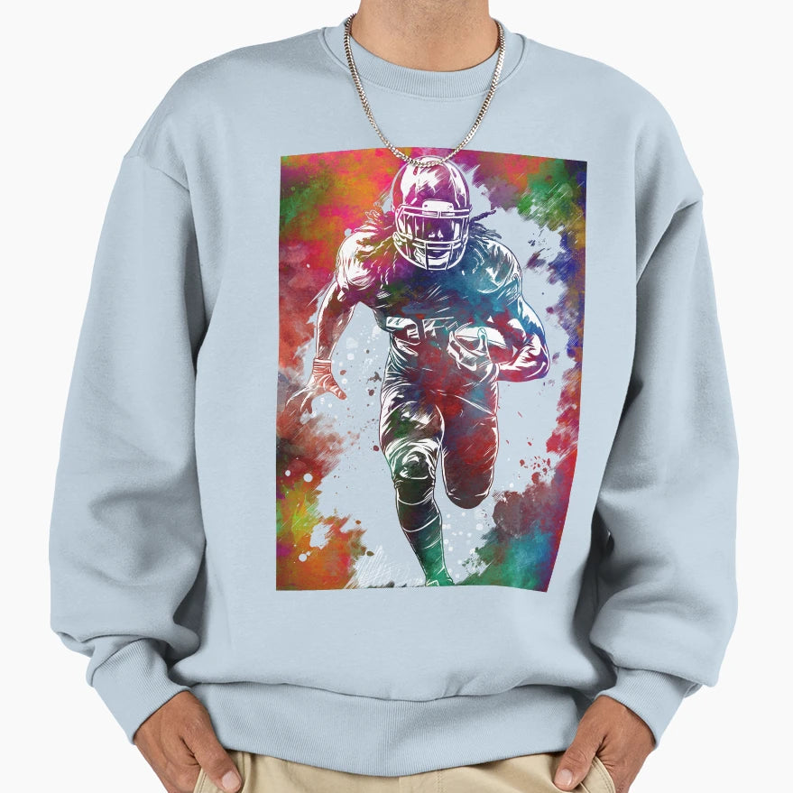 American Football Player Football Sweatshirt - Minimalist Print for Adults - T-Shirt, Sweatshirt, Hoodie