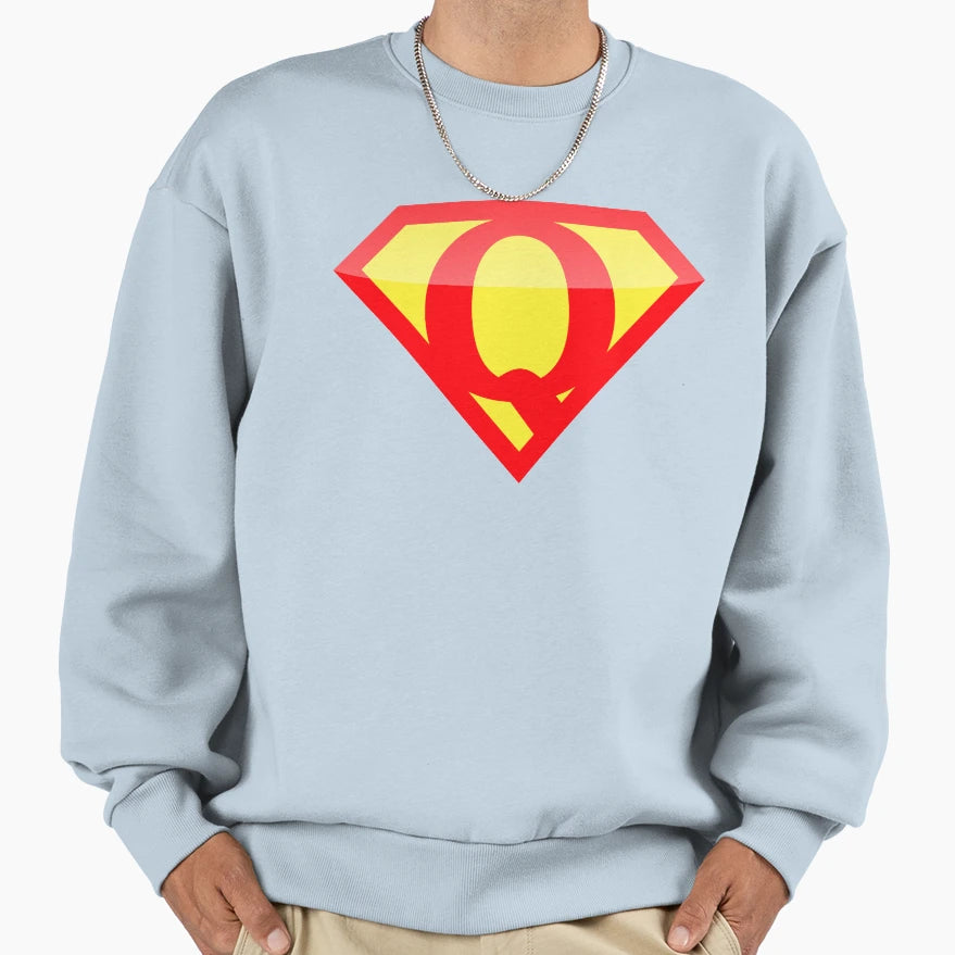 Superhero Symbol Letter Q Logo Sweatshirt - Streetwear Style Unisex - T-Shirt, Sweatshirt, Hoodie