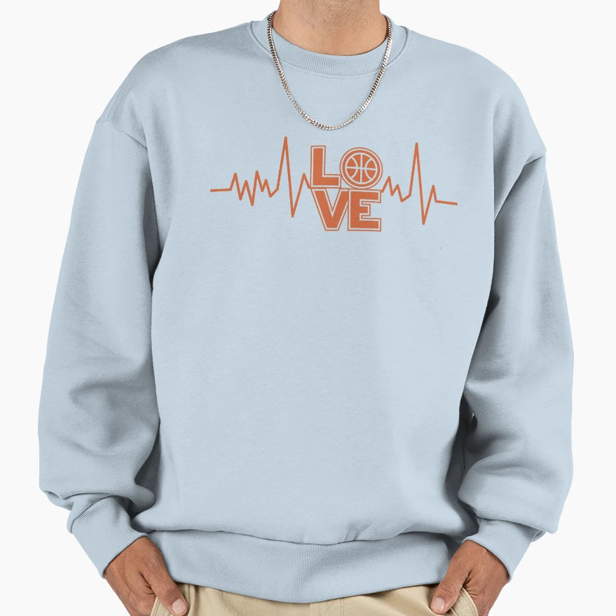 Basketball Heartbeat Sweatshirt - Fun Novelty Design Unisex - T-Shirt, Sweatshirt, Hoodie