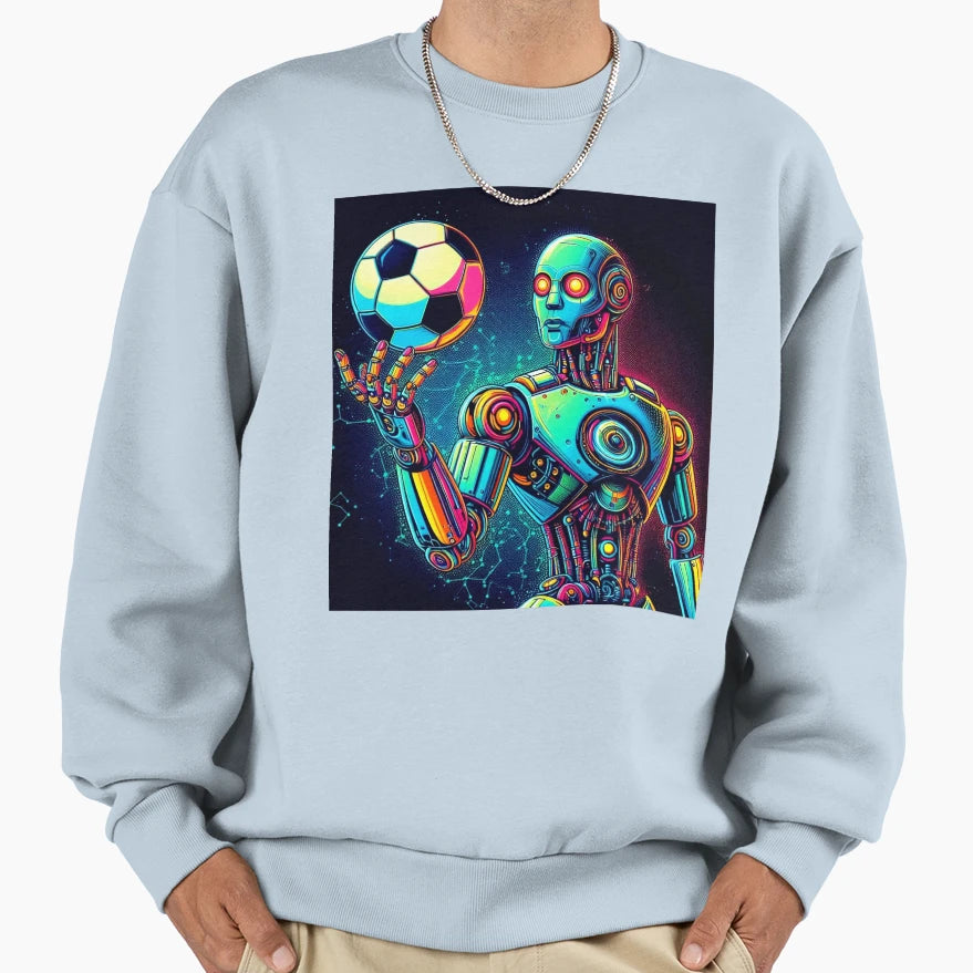Robot Football Loving Sweatshirt - Streetwear Style Men Women - T-Shirt, Sweatshirt, Hoodie