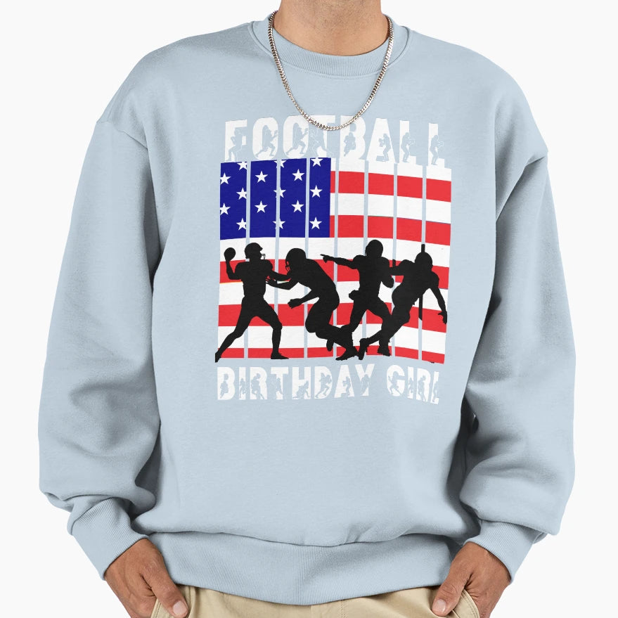 American Football Theme Birthday Play Sweatshirt - Unique Graphic Unisex - T-Shirt, Sweatshirt, Hoodie