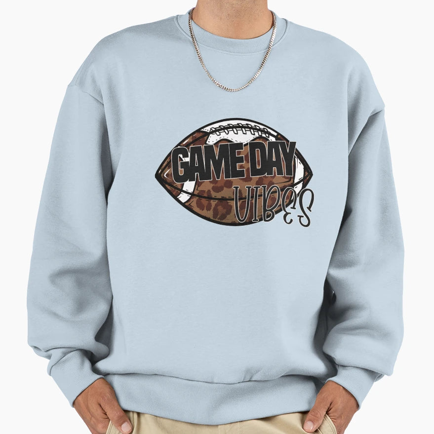 Leopard Football Game Day Vibes Sweatshirt - Fun Novelty Design Men Women - T-Shirt, Sweatshirt, Hoodie