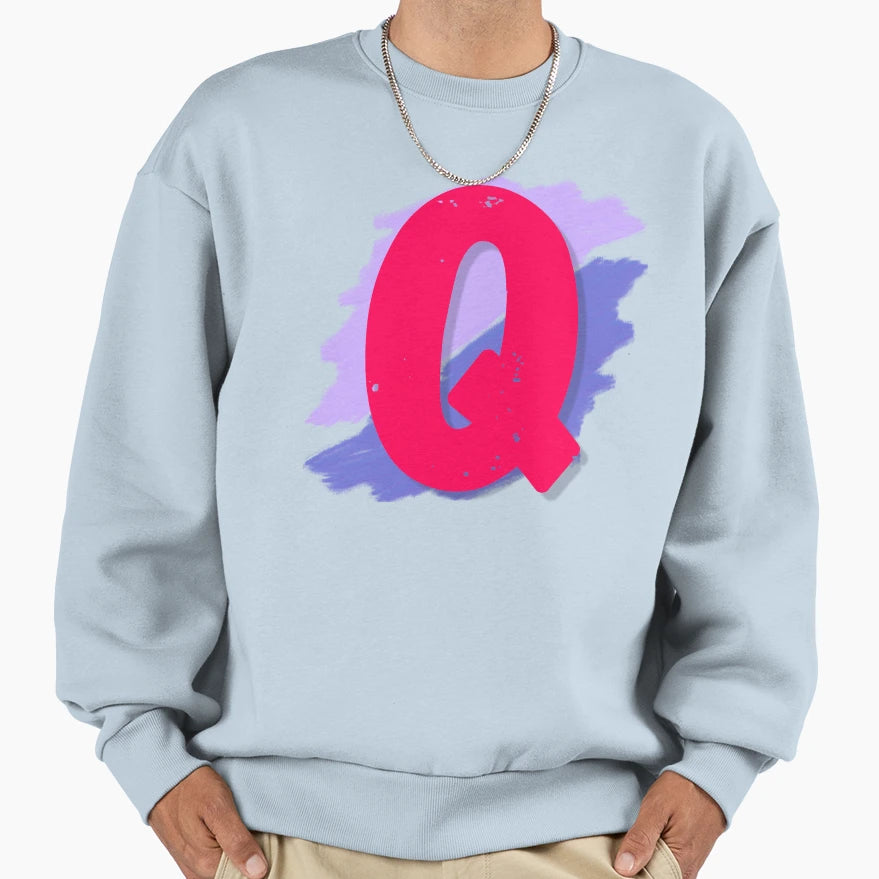 Letter Q Sweatshirt - Graphic Print for Adults - T-Shirt, Sweatshirt, Hoodie