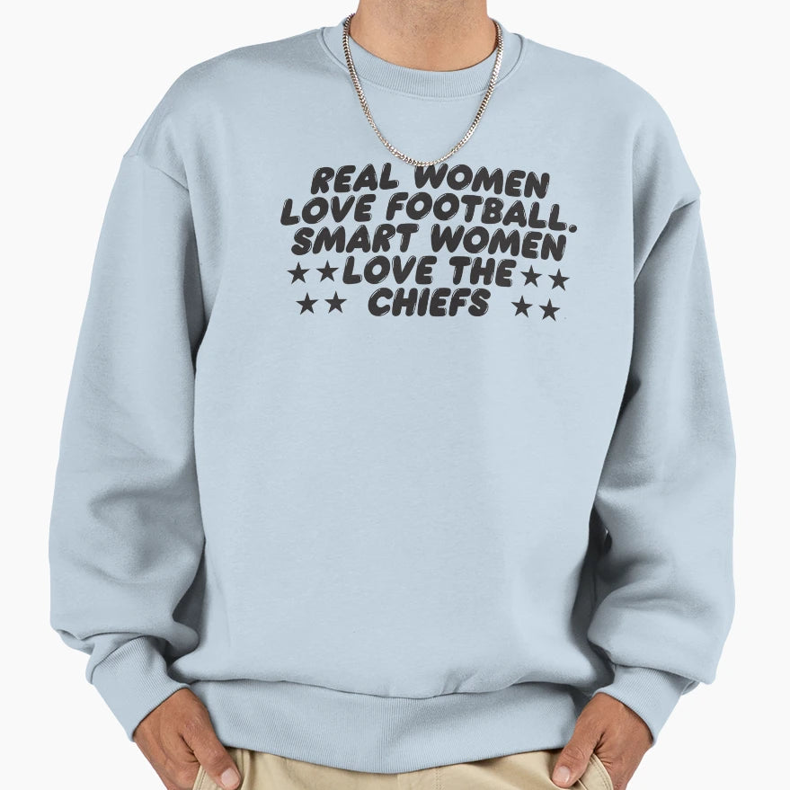 Real Love Football Smart Love Sweatshirt - Casual Everyday Wear Men Women - T-Shirt, Sweatshirt, Hoodie