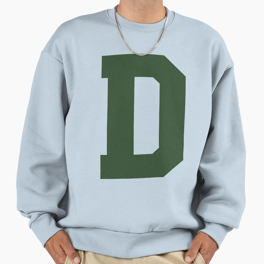 Alphabet Green D Sports Letter D Sweatshirt - Casual Everyday Wear Unisex - T-Shirt, Sweatshirt, Hoodie
