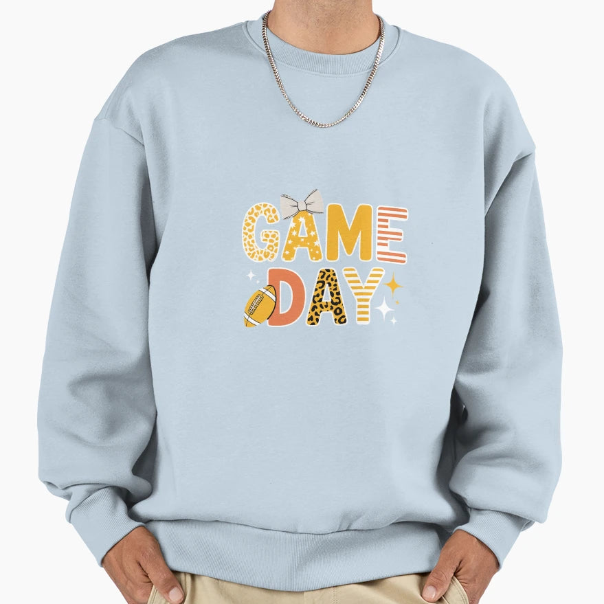 Game Day Football Girly Preppy Lace Bow Sweatshirt - Trendy Graphic Unisex - T-Shirt, Sweatshirt, Hoodie