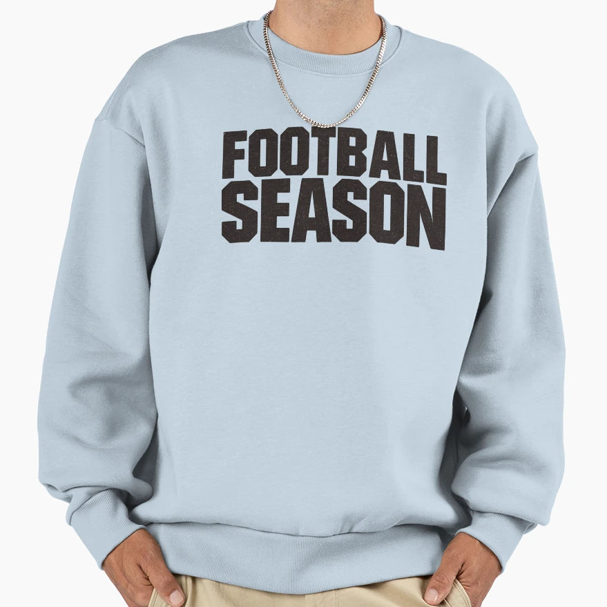 Distressed Bold Football Season Sweatshirt - Trendy Graphic Men Women - T-Shirt, Sweatshirt, Hoodie