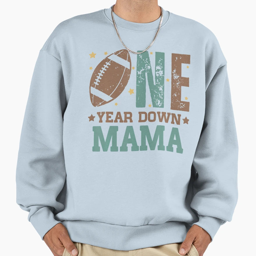 Mama 1 Year Old Football 1St Year Sweatshirt - Aesthetic Graphic Men Women - T-Shirt, Sweatshirt, Hoodie