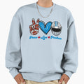 Peace Love Panthers Football Team Sweatshirt - Streetwear Style Men Women - T-Shirt, Sweatshirt, Hoodie