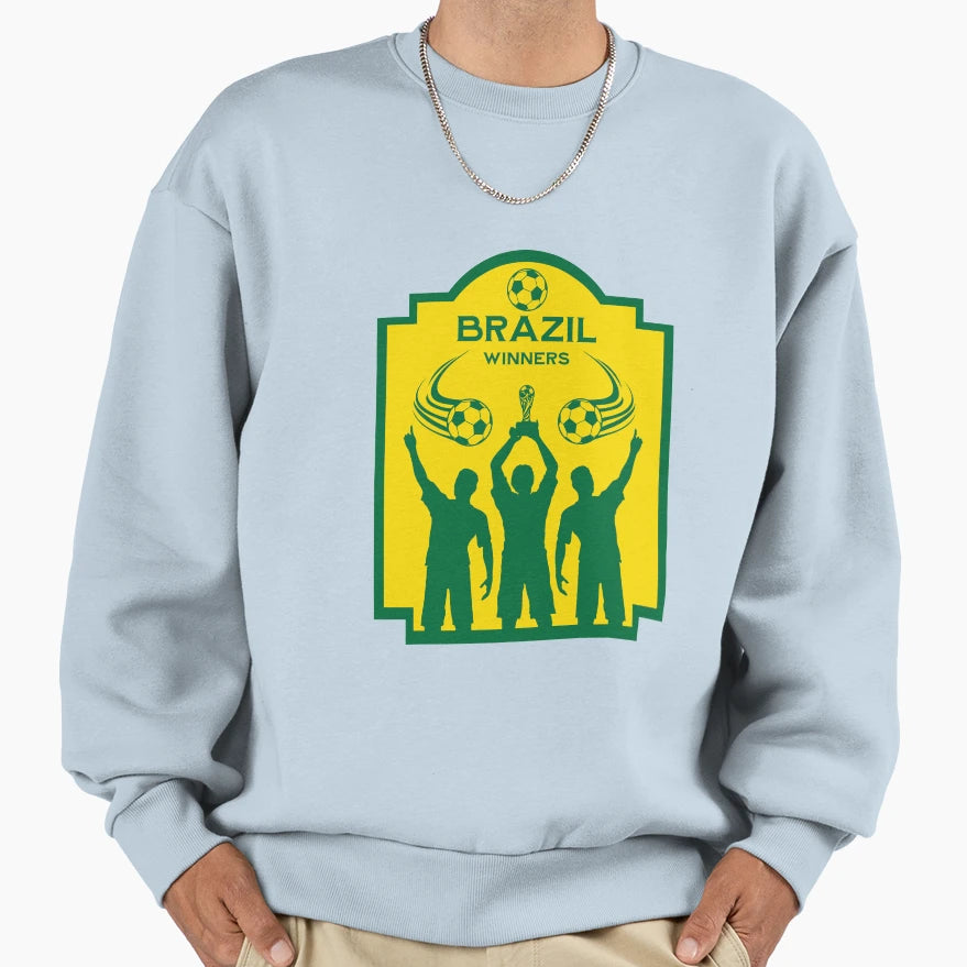 Brazil Football Winners Sweatshirt - Aesthetic Graphic for Adults - T-Shirt, Sweatshirt, Hoodie
