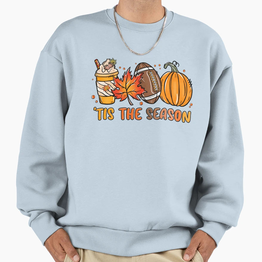 Tis Season Fall Football Pumpkin Spice T-Shirt - Trendy Graphic Unisex - T-Shirt, Sweatshirt, Hoodie
