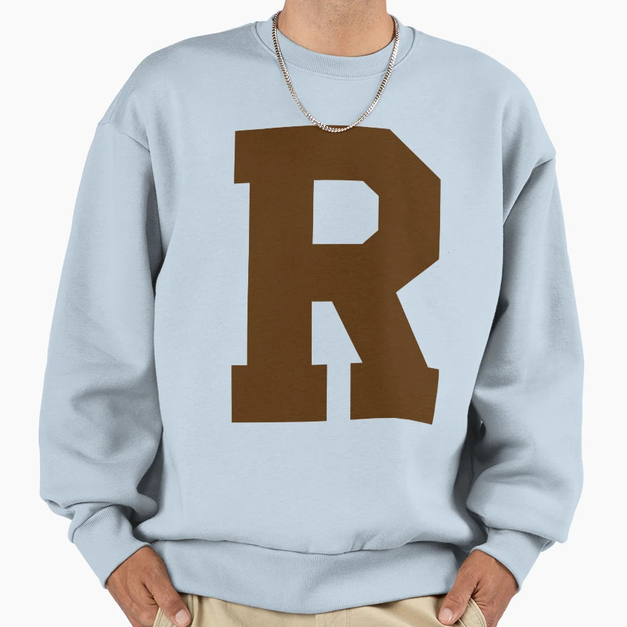 Alphabet Brown R Sports Letter R Sweatshirt - Custom Art Print Men Women - T-Shirt, Sweatshirt, Hoodie