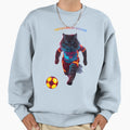 Cyberpunk Soccer Cat Neon Sweatshirt - Minimalist Print for Adults - T-Shirt, Sweatshirt, Hoodie
