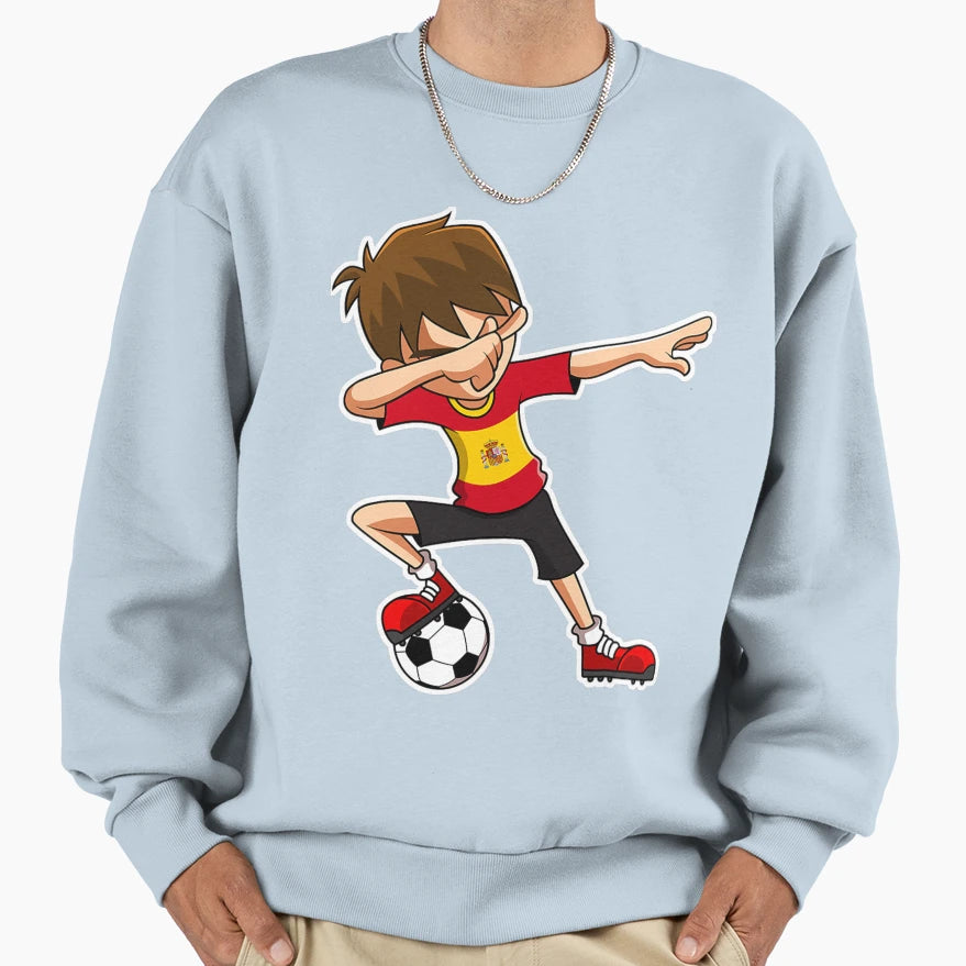 Dabbing Soccer Spain Jersey Sweatshirt - Aesthetic Graphic for Adults - T-Shirt, Sweatshirt, Hoodie